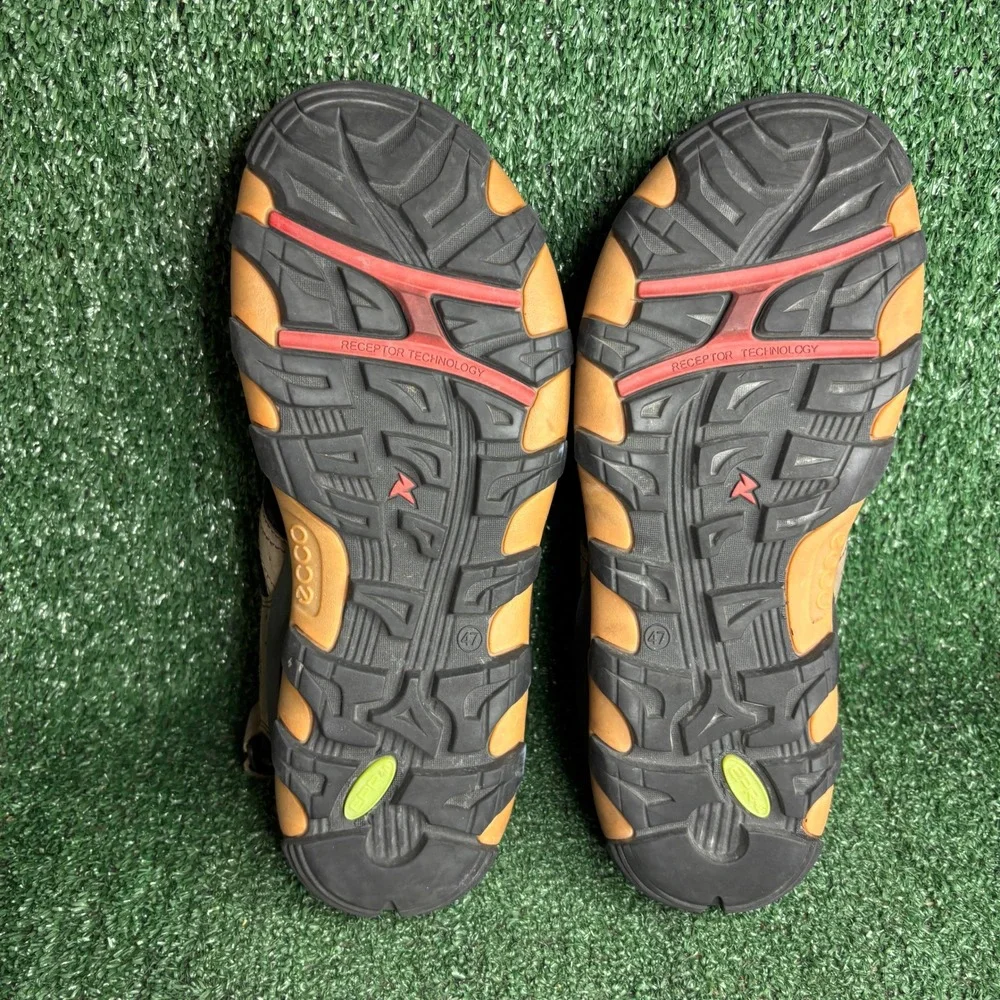ECCO Terra VG Yak Leather Fisherman Hiking Sport Sandal Brown Mens Size 13.-13.5